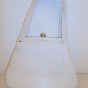Vintage white designer leather handbag small